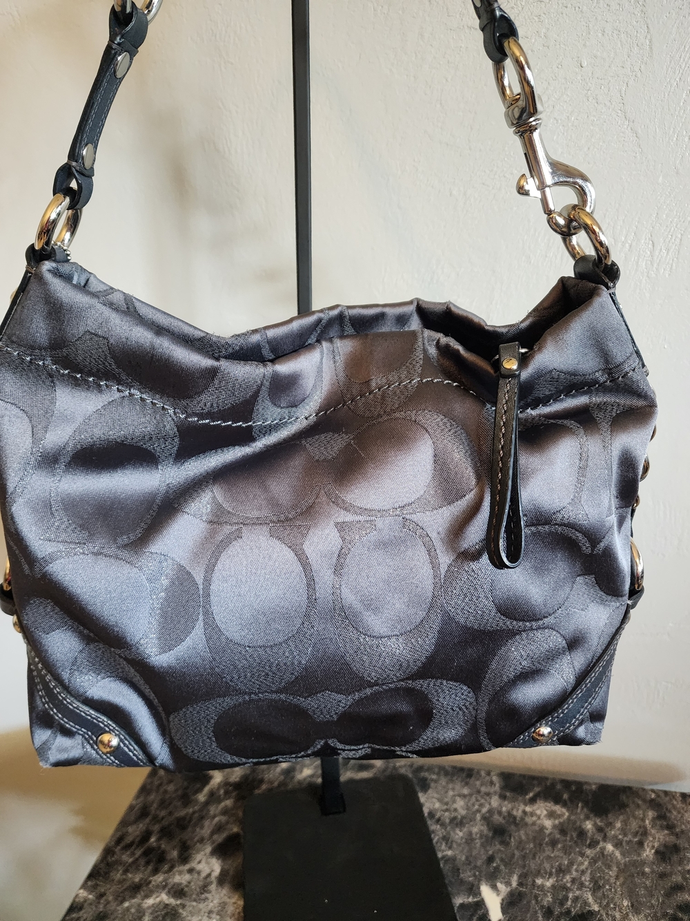 Coach Carly In Shimmering Gray With Silver Hardware - Picture 5 of 14
